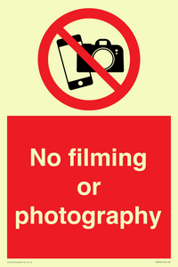 No filming or photography